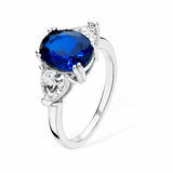 Sterling Silver Sapphire Statement Ring