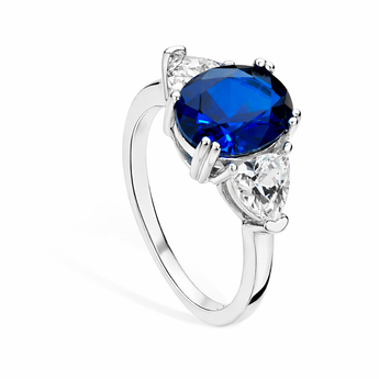 Sterling Silver Sapphire Statement Ring