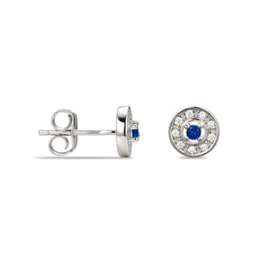 Sterling Silver September Cubic Zirconia Birthstone Stud Earrings