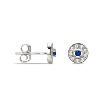Sterling Silver September Cubic Zirconia Birthstone Stud Earrings