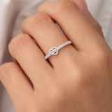 Urban Pizaz Model Wearing Sterling Silver Cubic Zirconia Heart Ring