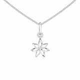 Sterling Silver Flower Pendant Necklace