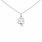 Sterling Silver Simple Shamrock Pendant Necklace