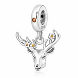 Sterling Silver Spring Deer Dangle Charm 
