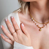 Amnesia Jewellery | Gold Plated Stainless Sunburst Pearl Necklace