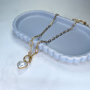 Amnesia Jewellery | Gold Plated Stainless Sweetheart T-Bar Necklace