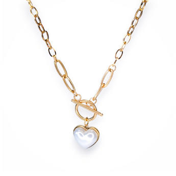 Amnesia Jewellery | Gold Plated Stainless Sweetheart T-Bar Necklace