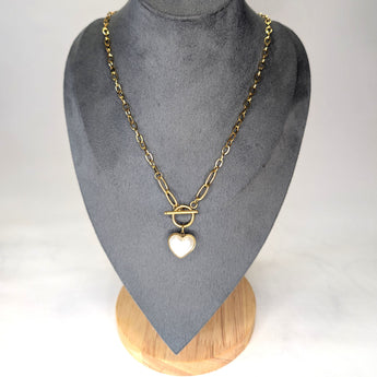 Amnesia Jewellery | Gold Plated Stainless Sweetheart T-Bar Necklace