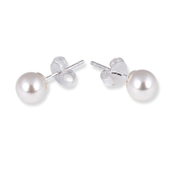 Sterling Silver Pearl Stud Earrings