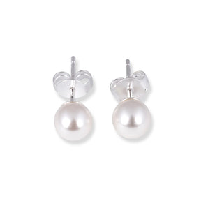 Sterling Silver Pearl Stud Earrings