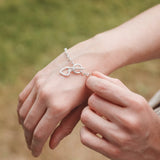 Silver T-bar Bracelet With Cubic Zirconia Heart
