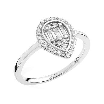 Teardrop Cubic Zirconia Ring