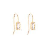 9ct Gold Cubic Zirconia Fish Hook Earrings