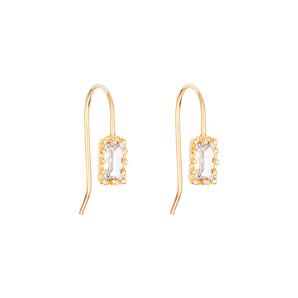 9ct Gold Cubic Zirconia Fish Hook Earrings