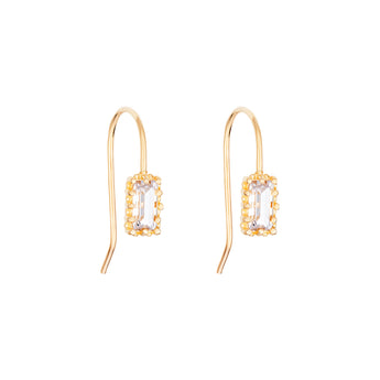 9ct Gold Cubic Zirconia Fish Hook Earrings