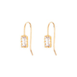 9ct Gold Cubic Zirconia Fish Hook Earrings
