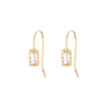 9ct Gold Cubic Zirconia Fish Hook Earrings