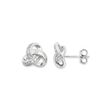 Silver Cubic Zirconia Trinity Knot Stud Earrings