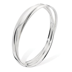 Sterling Silver Triple Interlocked Bangle Set