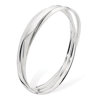 Sterling Silver Triple Interlocked Bangle Set
