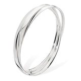 Sterling Silver Triple Interlocked Bangle Set
