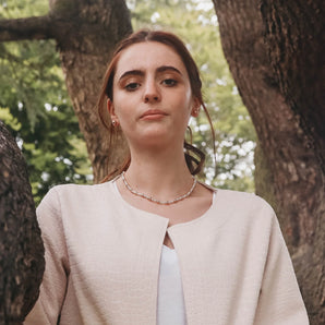 Two Tone Beaded Silver Necklace