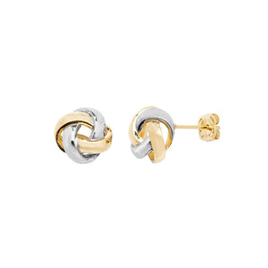 Two Tone Gold Knot Studs