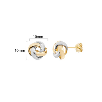 Two Tone Gold Knot Studs