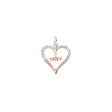 Two Tone Mum Heart Pendant Necklace