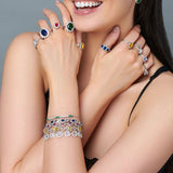 Yellow Topaz Cubic Zirconia Luxury Silver Bracelet