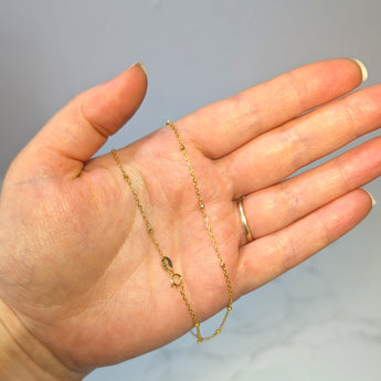 18ct Gold Plated Satellite Chain 1mm, 925 Sterling Silver