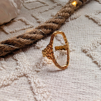 Amnesia Jewellery | Gold Plated Stainless Steel Bonnie Oval Ring