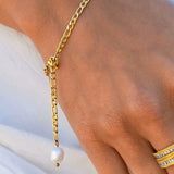 Amnesia Jewellery | Gold Plated stainless steel anklet with pearl