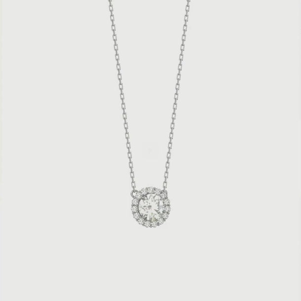Silver Cubic Zirconia Circle Necklace