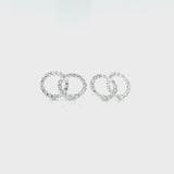 3D View of Urban Pizazz 925 sterling silver and Cubic Zirconia Double Circle stud earrings